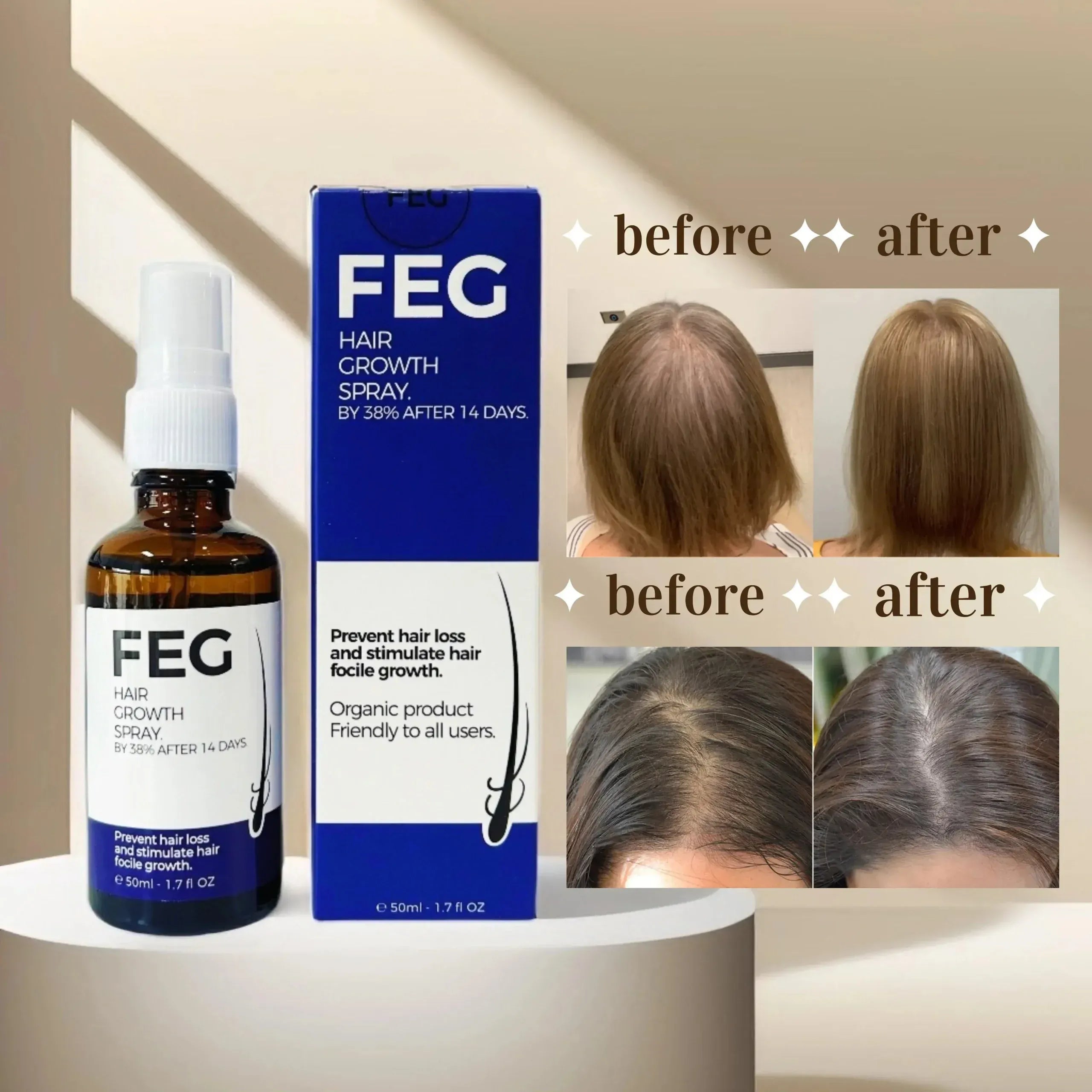 FEG Plus Hair Growth Spray – Stop Hair Fall & Boost Growth