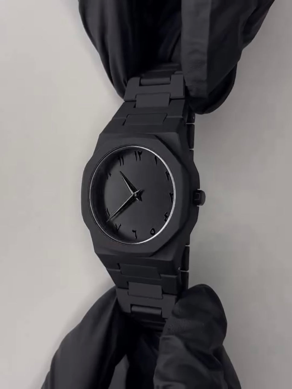 Black Aura Arabic Numeral Watch – Minimalist Luxury - LUXORA